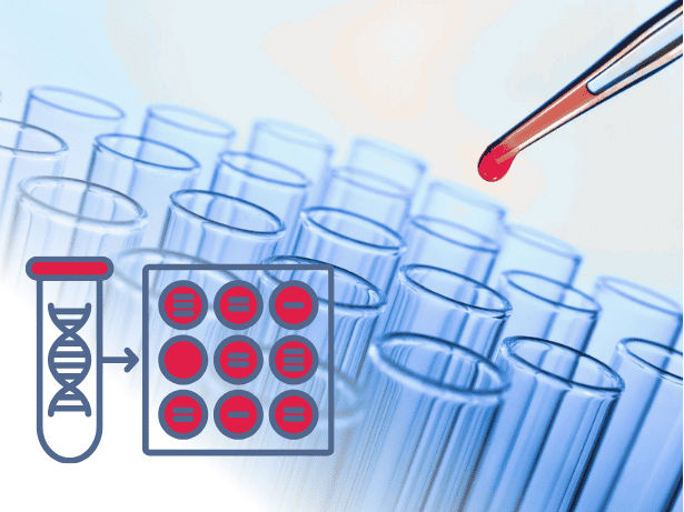 Laboratory test tubes with DNA analysis and pipette for genetic testing. Qiagen QIacuity Digital PCR
