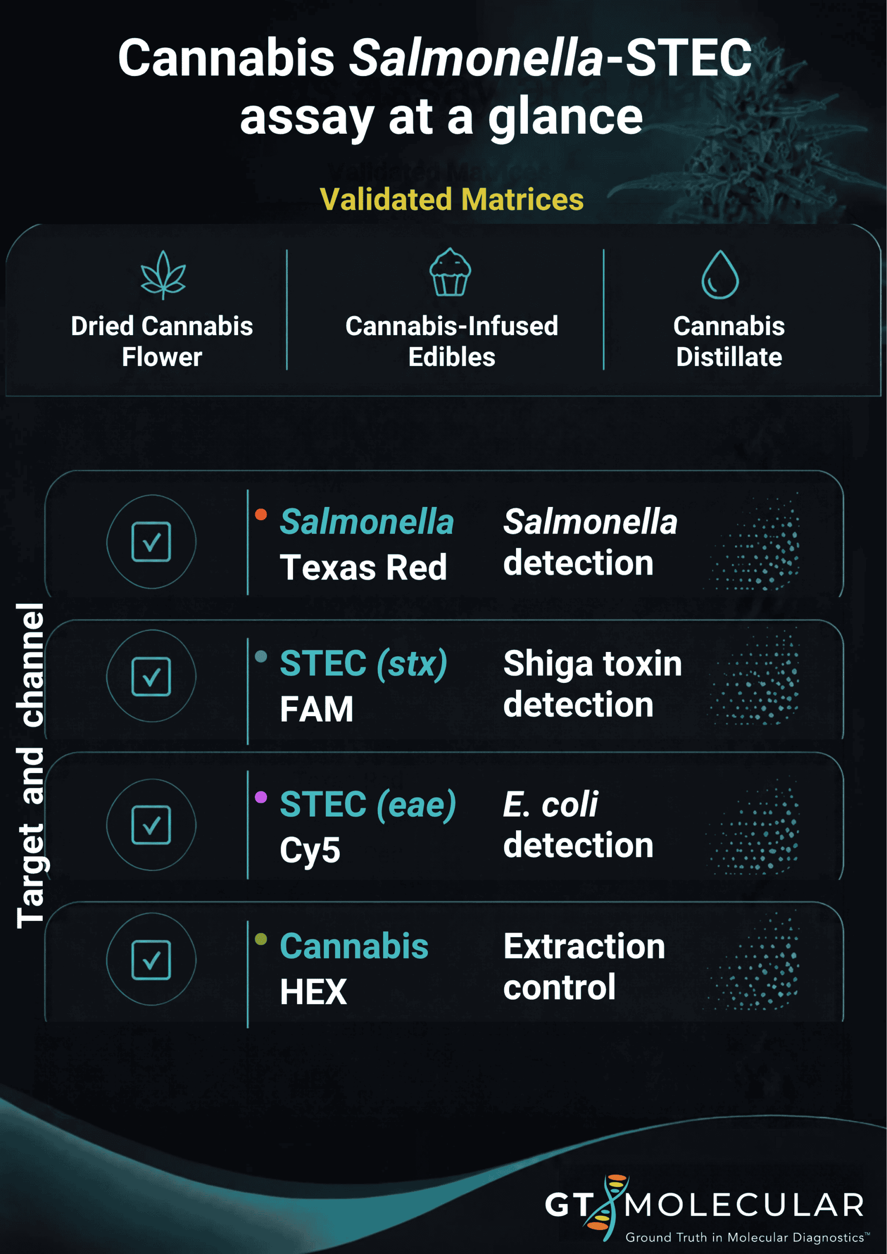 Cannabis Salmonella-STEC Real-Time PCR Assay at a glance